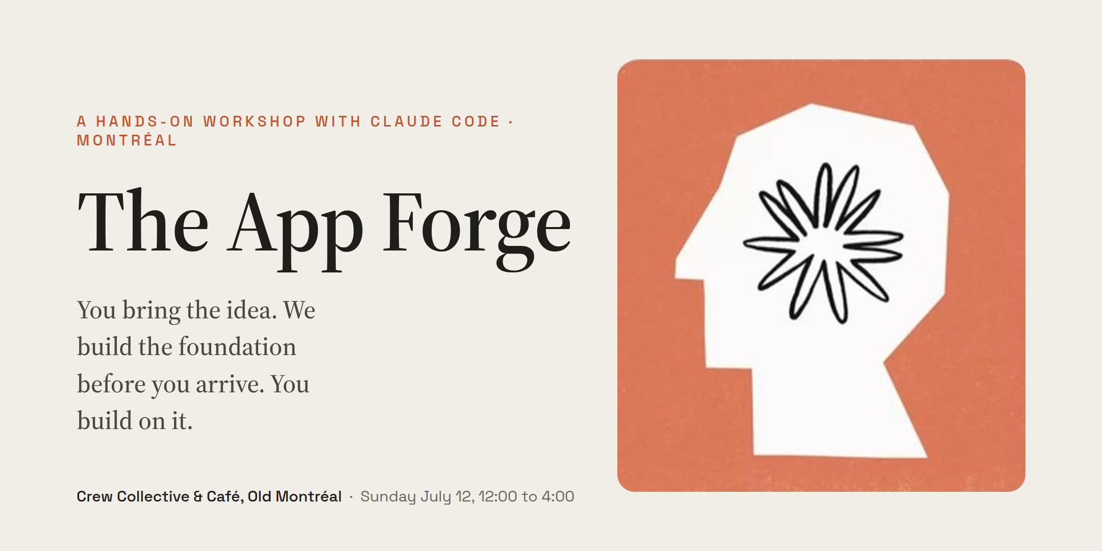 The App Forge — a hands-on Claude Code workshop in Montréal